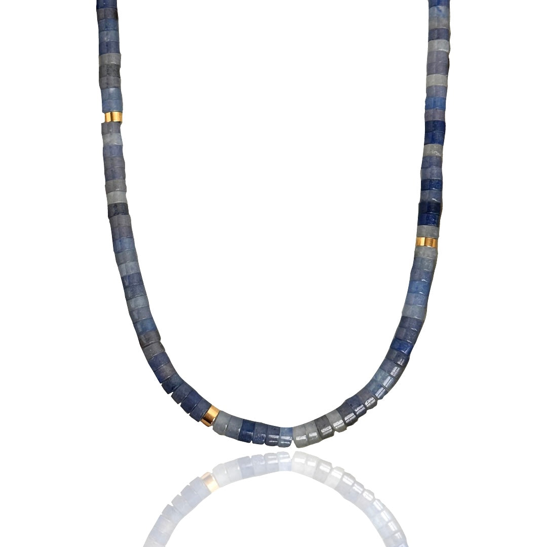 Blue Agathe necklace | natural stone