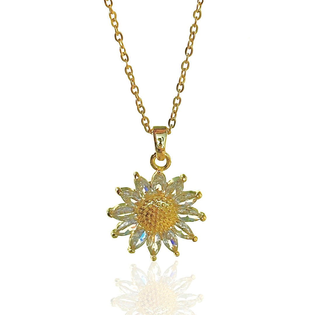 Sunflower necklace | 18 K gold plated