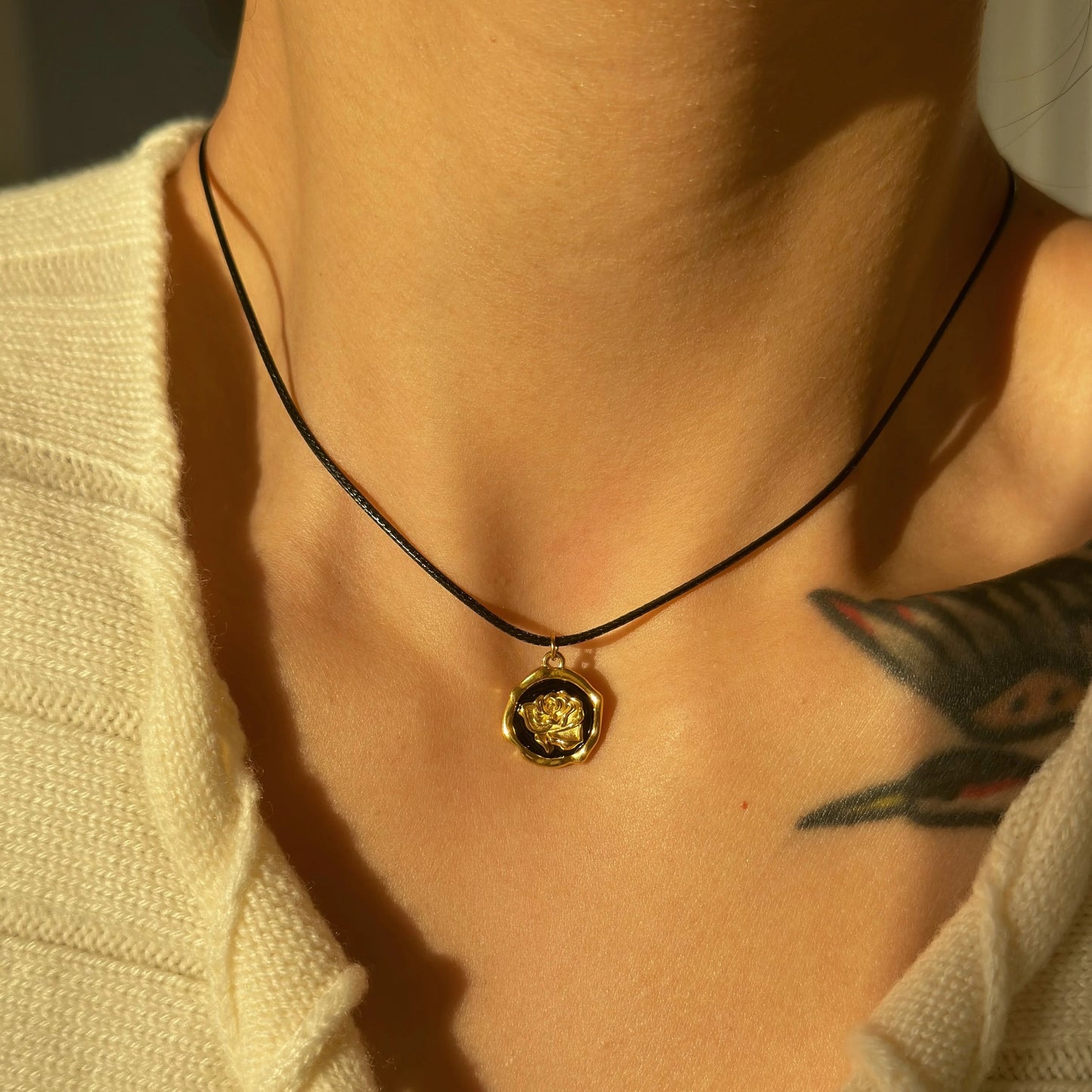 Rose necklace | 18 K gold plated